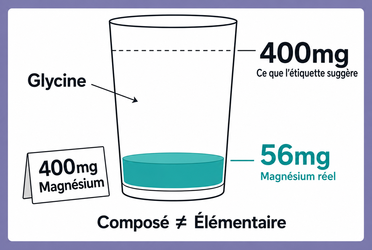 Poids du composé vs magnésium élémentaire
